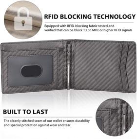 img 1 attached to 💼 Minimalist Bifold Carbon Wallet for Men – Ideal Wallets, Card Cases & Money Organizers