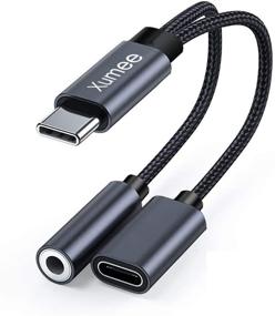 img 4 attached to 💽 Grey USB C to 3.5mm Headphone and Charger Adapter - Xumee 2-in-1 Hi-Res DAC Dongle Cable for Pixel 4 3 XL, Galaxy S21 S20 S20+ Plus Note 20 - Fast Charging and Aux Audio Jack Compatibility