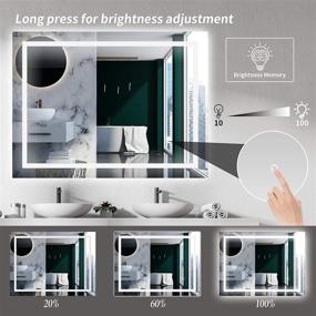 img 3 attached to 🪞 Sundesami LED Bathroom Vanity Mirror, 32 x 24 Inch, Wall Mounted, Anti-Fog, White - With Lights