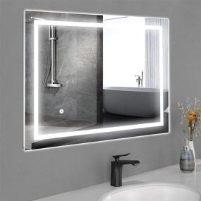 img 4 attached to 🪞 Sundesami LED Bathroom Vanity Mirror, 32 x 24 Inch, Wall Mounted, Anti-Fog, White - With Lights