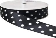 🎀 stylish kailin 7/8 inch wide black satin polka dot ribbons with white dots - 20 yards logo