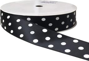 img 3 attached to 🎀 Stylish Kailin 7/8 Inch Wide Black Satin Polka Dot Ribbons with White Dots - 20 Yards