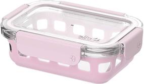 img 1 attached to 🍱 DuraGlass Glass Food Storage Containers: Meal Prep with Silicone Sleeve, Airtight Lid, 1.75 Cup Capacity, Cashmere Pink