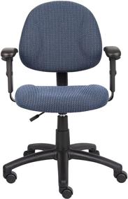 img 3 attached to Upgraded Blue Boss Office 💺 Chair with Adjustable Arms for Optimal Posture