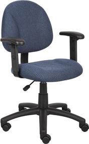 img 4 attached to Upgraded Blue Boss Office 💺 Chair with Adjustable Arms for Optimal Posture