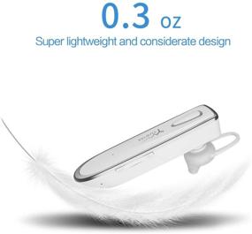 img 3 attached to 🎧 Yuwiss Wireless Bluetooth Earpiece with 20 Hours Noise Canceling - Perfect for Hands-Free Calling and Driving - iPhone and Samsung Compatible (White)