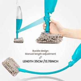 img 2 attached to 🧹 500ML Refillable Bottle Spray Mop for Dry Wet Floor Cleaning, 360 Degree Spin, Glorider Extendable Flexible Arm Mop with 2pcs Double-Sided Washable Mop Pads - Ideal for Hardwood, Laminate, and Ceramic Tile Surfaces