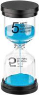 ⏳ 5 minute plastic sand hourglass timer: large blue sand watch for kids, games, classroom, kitchen, decorative & colorful hourglass sandglass timer logo