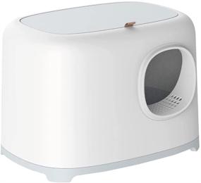 img 4 attached to 🐱 Parlizel Large Cat Litter Box with Lid: Enclosed Anti-Splashing Design, Easy to Clean, Prevents Sand Leakage - Includes Scoop & Easy Assembly - Spacious & Convenient