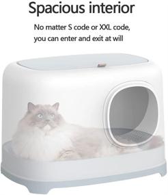 img 1 attached to 🐱 Parlizel Large Cat Litter Box with Lid: Enclosed Anti-Splashing Design, Easy to Clean, Prevents Sand Leakage - Includes Scoop & Easy Assembly - Spacious & Convenient