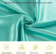 🛏️ bkofashion mulberry silk pillowcase - 100% natural and organic material for hair and skin - 25 momme, grade 6a - hidden zipper closure - queen size cushion cover, 20x30 - housewarming gift - turquoise logo