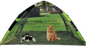 img 4 attached to SUYYI Portable Large Pop Up Pet Cat Tents Enclosures House for Patio Indoor & Outdoor for Cats Puppies Rabbits & Small Animals - Quick to Open, Can be Used Independently or Connected to Tunnels