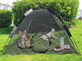 img 3 attached to SUYYI Portable Large Pop Up Pet Cat Tents Enclosures House for Patio Indoor & Outdoor for Cats Puppies Rabbits & Small Animals - Quick to Open, Can be Used Independently or Connected to Tunnels