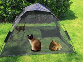 img 2 attached to SUYYI Portable Large Pop Up Pet Cat Tents Enclosures House for Patio Indoor & Outdoor for Cats Puppies Rabbits & Small Animals - Quick to Open, Can be Used Independently or Connected to Tunnels