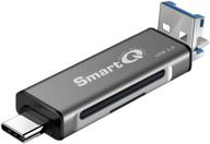 📷 smartq c350 usb c sd card reader and usb 3.0 super speed memory card adapter for microsdxc and sdhc card, sd, sdxc, sdhc, sd cards - compatible with windows, mac os x, android devices, otg adapter logo