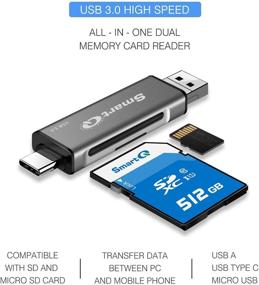 img 2 attached to 📷 SmartQ C350 USB C SD Card Reader and USB 3.0 Super Speed Memory Card Adapter for MicroSDXC and SDHC Card, SD, SDXC, SDHC, SD Cards - Compatible with Windows, Mac OS X, Android Devices, OTG Adapter