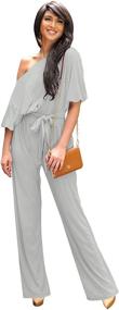 img 4 attached to 👗 Stunning KOH Shoulder Jumpsuit - Women's Clothing for Jumpsuits, Rompers & Overalls