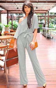 img 3 attached to 👗 Stunning KOH Shoulder Jumpsuit - Women's Clothing for Jumpsuits, Rompers & Overalls