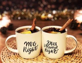 img 3 attached to 🎁 Triple Gifffted Mr Right and Mrs Always Right Coffee Mugs: Perfect Gifts for Couples on Engagement, Anniversary, Wedding, Christmas, Valentine's Day, and More!