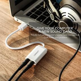 img 1 attached to 🎧 UGREEN USB звуковая карта: Премиум USB адаптер для аудио джека со стерео разъёмом для наушников и микрофона | Совместима с PS5, PS4, Windows, Mac, Linux, ПК, ноутбуком, стационарным компьютером | Белый