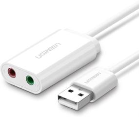 img 4 attached to 🎧 UGREEN USB звуковая карта: Премиум USB адаптер для аудио джека со стерео разъёмом для наушников и микрофона | Совместима с PS5, PS4, Windows, Mac, Linux, ПК, ноутбуком, стационарным компьютером | Белый