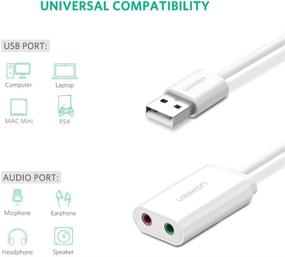 img 3 attached to 🎧 UGREEN USB звуковая карта: Премиум USB адаптер для аудио джека со стерео разъёмом для наушников и микрофона | Совместима с PS5, PS4, Windows, Mac, Linux, ПК, ноутбуком, стационарным компьютером | Белый