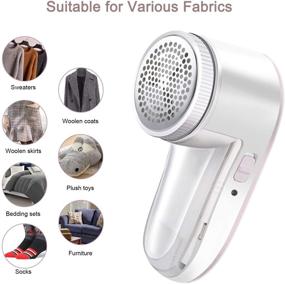 img 3 attached to 👕 Efficient Fabric Shaver Defuzzer: Rechargeable Lint Remover for Electric Sweater Shaving, featuring Replaceable Stainless Steel Blade