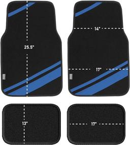 img 1 attached to FH Group F14501BLUE Universal Fit Carpet Floor Mats Full Set (With Faux Leather For Cars