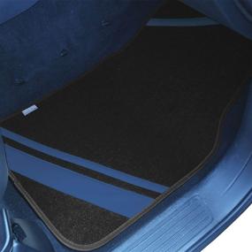 img 2 attached to FH Group F14501BLUE Universal Fit Carpet Floor Mats Full Set (With Faux Leather For Cars