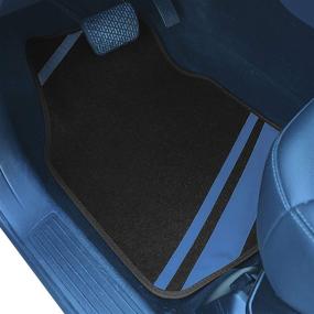 img 3 attached to FH Group F14501BLUE Universal Fit Carpet Floor Mats Full Set (With Faux Leather For Cars