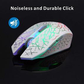 img 3 attached to 🖱️ TENMOS K6 Wireless Gaming Mouse, Rechargeable Silent LED Optical Mice with USB Receiver, 3 Adjustable DPI and 6 Buttons, Auto Sleep Mode, Compatible for Laptop/PC/Notebook (White)