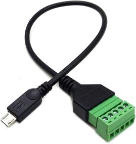 img 2 attached to Poyiccot Micro USB Screw Terminal Block Connector, Type Adapter Cable 30cm - Pluggable Male to 5 Pin/Way Female Bolt Screw Shield Terminals (Micro USB Male)