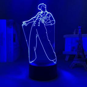 img 4 attached to 🌟 Harry Styles 3D Illusion Night Light: Perfect Bedside Lamp for Fans - USB Powered LED RGB Color Changing Table Lamp