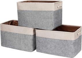 img 4 attached to HOKEMP Foldable Storage Bins [3-Pack]: Maximize Space & Organization with 14.9" spacious design!