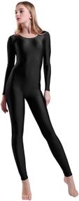 img 3 attached to Stretch and Style: Kepblom Women's Long Sleeve Scoop Neck Unitard for Dance and Gymnastics