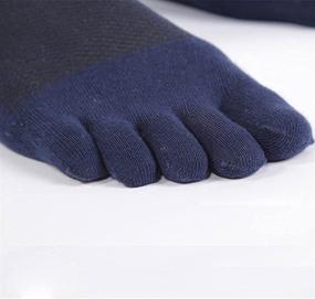 img 2 attached to Ultimate Comfort and Performance: 6 Pairs of Men's Cotton Toe Socks - Athletic, Wicking, Low Cut, No Show Design