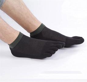 img 3 attached to Ultimate Comfort and Performance: 6 Pairs of Men's Cotton Toe Socks - Athletic, Wicking, Low Cut, No Show Design