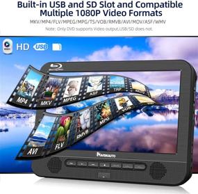 img 2 attached to 🚗 NAVISKAUTO 10.1" Dual Car DVD Players: Blu Ray, Rechargeable Battery, 1080P Video, HDMI Out, Sync Screen, Dolby Audio, AV in & Out, USB SD (Host DVD Player+ Slave Monitor)