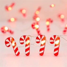 img 4 attached to 🎄 GORE MOMENT Christmas Themed Candy Cane Light String - 10 Ft 20 LED Dimmable Battery-Operated Lights for Christmas Tree, St. Nikolas Day Room Decor & Holiday Party Ornament