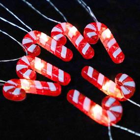 img 1 attached to 🎄 GORE MOMENT Christmas Themed Candy Cane Light String - 10 Ft 20 LED Dimmable Battery-Operated Lights for Christmas Tree, St. Nikolas Day Room Decor & Holiday Party Ornament