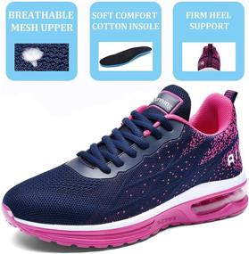 img 2 attached to 👟 AUPERF Women's Tennis Sneakers - Comfortable Purple Athletic Shoes