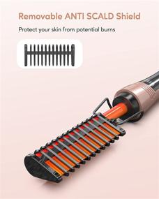 img 3 attached to Terviiix Electric Hot Comb: Anti-Scald Pressing Combs for Black Hair, Wigs & Beard - Keratin & Argan Oil Infused Teeth, Adjustable Temperatures, 60 Min Auto Shut Off