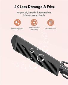 img 1 attached to Terviiix Electric Hot Comb: Anti-Scald Pressing Combs for Black Hair, Wigs & Beard - Keratin & Argan Oil Infused Teeth, Adjustable Temperatures, 60 Min Auto Shut Off