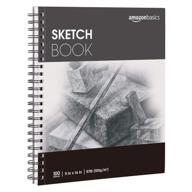 📝 white drawing sketch pad, 9"x12", 100 sheets, 67 lb. / 100 gsm, amazon basics logo
