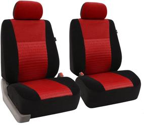 img 4 attached to FH Group FB060RED102 Red Deluxe 3D Air Mesh Front Seat Cover, Set of 2: Airbag Compatible - Premium Protection and Stylish Design for your Car Seats!