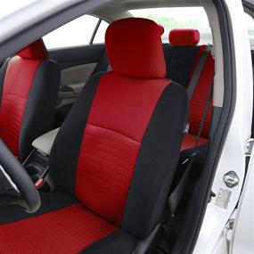 img 2 attached to FH Group FB060RED102 Red Deluxe 3D Air Mesh Front Seat Cover, Set of 2: Airbag Compatible - Premium Protection and Stylish Design for your Car Seats!