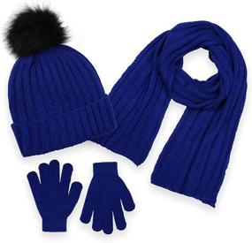 img 1 attached to 🧣 Black Boys' Cold Weather Accessories: Polar Wear Scarf Gloves