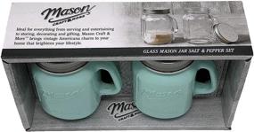 img 2 attached to 🥛 Milk Glass Green Mason Jar Salt and Pepper Shaker Set: Stylish and Functional Addition to your Kitchen