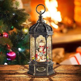 img 2 attached to 🎅 Magical Christmas Snow Globe with Swirling Glitter, Snowman Ornaments, and Rotating Scene - Bluetooth Speaker Christmas Decoration for Home