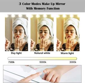 img 3 attached to 💄 Zdorzi Vanity Mirror Makeup Mirror: Hollywood Lighted with 15 Dimmable LED Bulbs, 3 Color Modes, Touch Control – Perfect for Dressing Room & Bedroom, Tabletop or Wall-Mounted (23in)